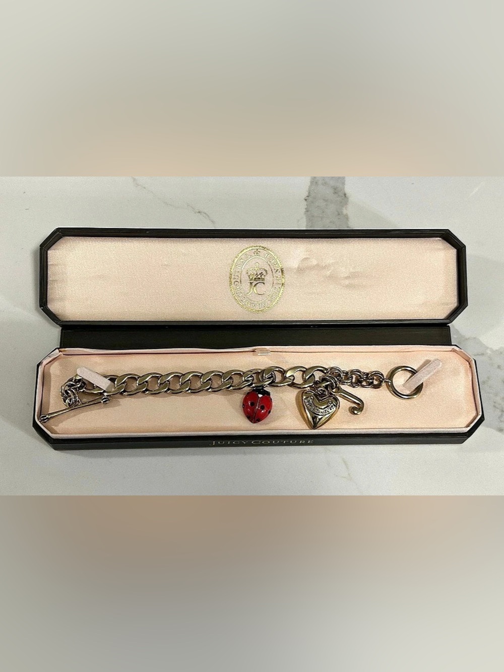 Juicy Couture Charm Bracelet Y2K Era Excellent condition with charms and box
